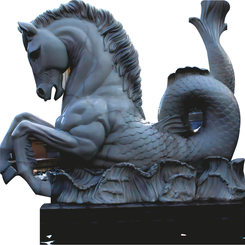 SP13510 Palace of Caesar Greek Hippocampus Water Horse Poseidon Statue Cardboard