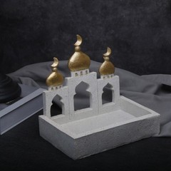 Gold and White Mosque Tower Eid Mubarak Decors Ramadans Eid Decors Storage Box
