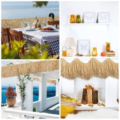 Tatuo 2 Pack Natural Raffia Table Skirt Luau Hawaiian Skirt Table Grass Beach