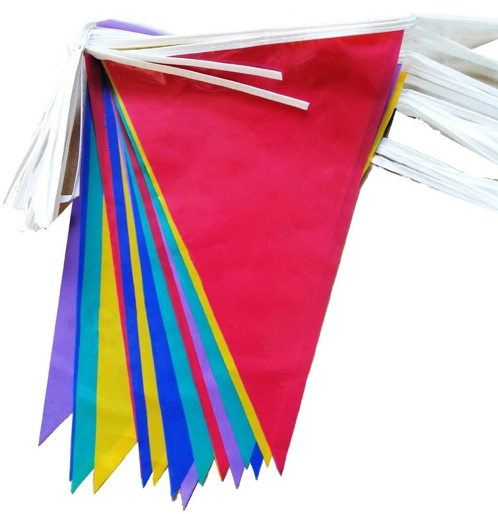 30M Triangle Multicolour Bunting 60 Flags Banner Outdoor Garden Party Decoration