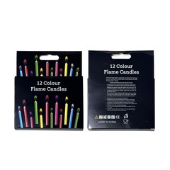 Colorflame Multicolor Birthday Cake Candles Happy 12pcs, Colorful