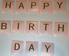 Happy Birthday Banner Pink & Gold