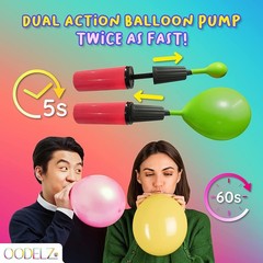 Balloon Pump Hand Held, Inflator Air Pump for Balloons – 2 Way Manual Dual Ac…