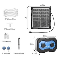 Solar Pond Aerator with Adjustable Output Timer and 18H/36H For Battery Life