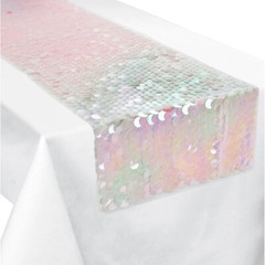 BIRTHDAY Luminous IRIDESCENT SEQUIN TABLE RUNNER (1) Party Decorations Sparkle