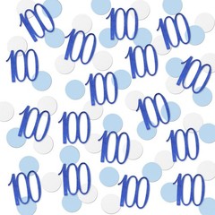 Blue Glitter 100 Confetti 100th Birthday Number Confetti 200 PCS Party Set