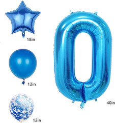 18Th Birthday Decorations Party Supplies,Blue Number 18 Balloon,40 Inch Giant Fo