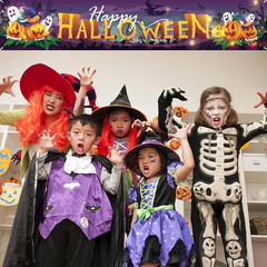 Extra Large Happy Halloween Banner For Outside, 9.8 x 1.6 Ft Fabric Halloween Ba