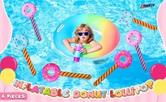 6 Pcs Inflatable Donut Balloons 33 Inch Candy Party Decorations Pool Float