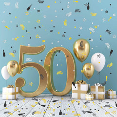 3000 Pcs 50Th Birthday Confetti for Table Decoration 50 Confetti Mix Gold Black