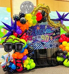 90s 80s Disco Theme Party Decorations, 171Pcs Balloon Arch Kit with Retro Disco