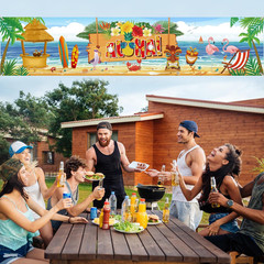 Aloha Banner Luau Party Decorations Hawaiian Aloha Sign Banner Tiki Bar Tropical