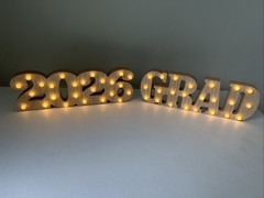 Graduation Party Marquee Lights: Grad Sign 2026 Lights up-each part is 17×6 in