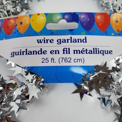 Unbranded Party Birthday Decoration Silver 25 Ft Stars Tinsel Wire Garland Lot 4