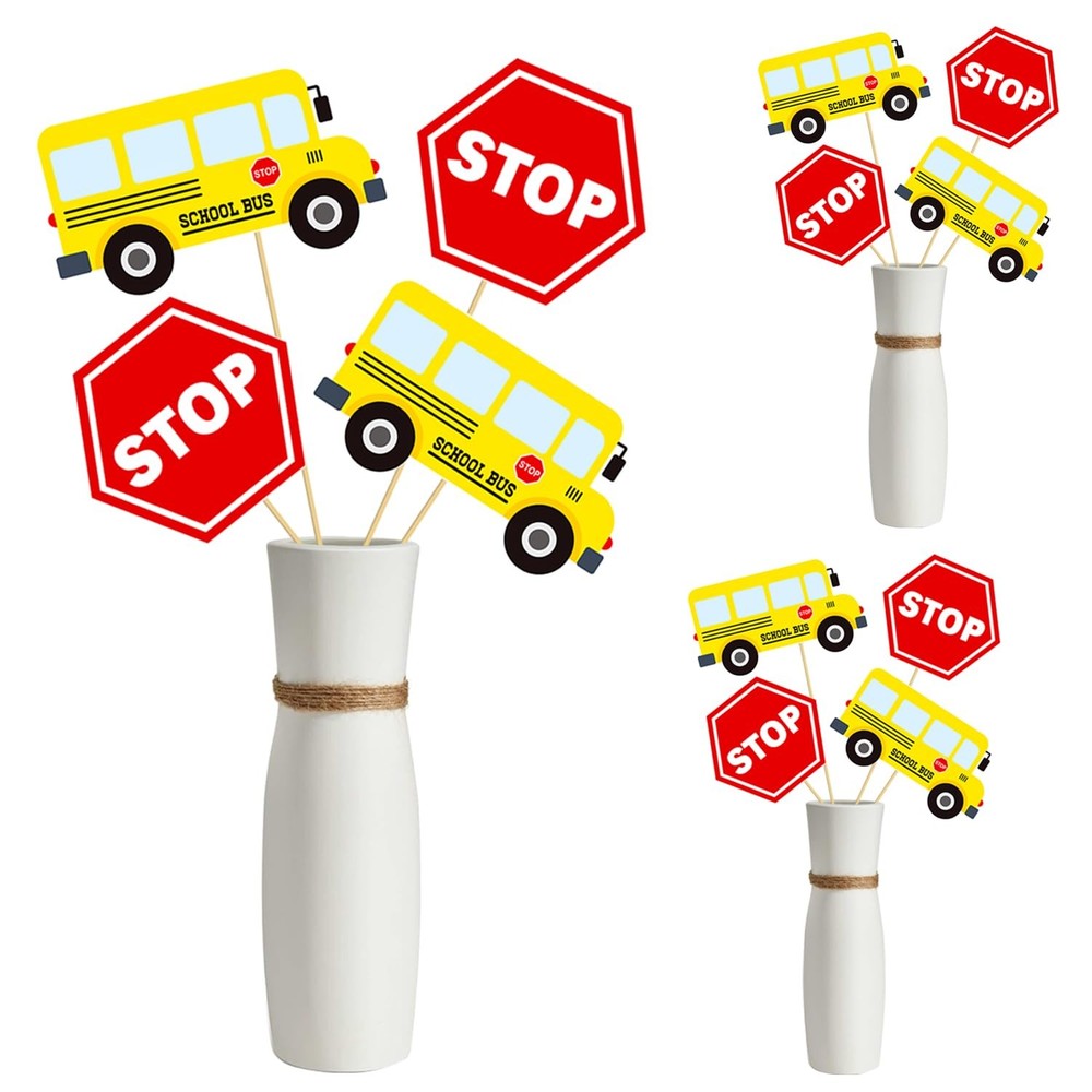 Back to School Bus Centerpiece Sticks for Classroom First Day of School Party