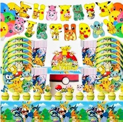 Pokémon tableware party set balloons kids birthday Supplies Plates Cups Pikachu