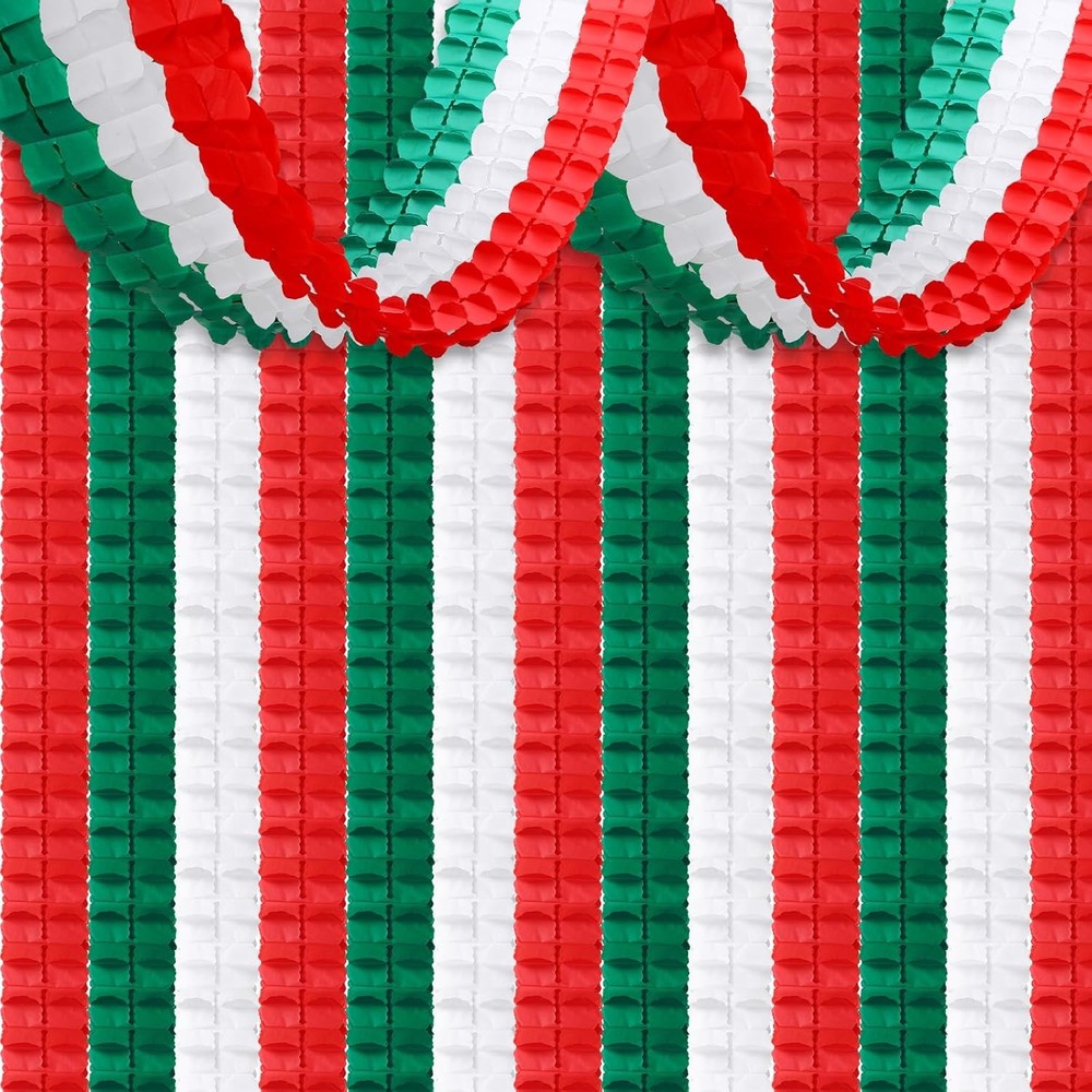 JULMELON 12 PCS Christmas Streamers Decorations, Hanging Red and Green Streamers