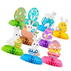 Pack of 9 Pre Assembled Rabbit Honeycomb Decoration Easy Setups Party Supplies
