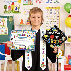 Kindergarten Graduation Stole Cap – 5 Pcs Preschool Graduation Sash Decorations