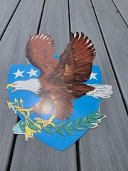 Vtg Beistle Patriotic Bald Eagle Die Cut Wall Decoration USA 17.5″ c1970s b27