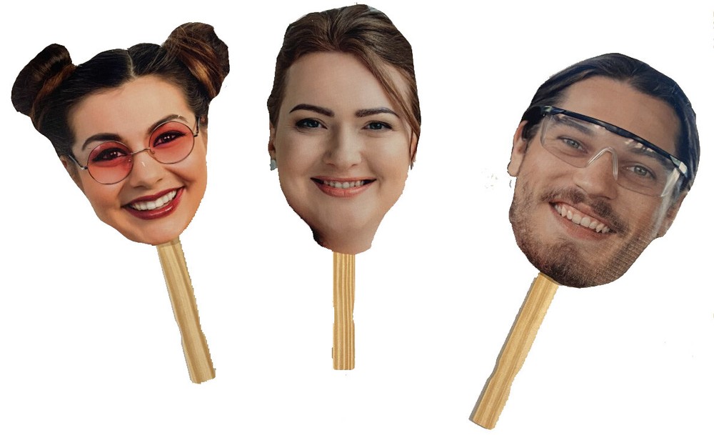 Big Head on a Stick, 18″ custom face cutout, Big Party Fat Head, Fan Face