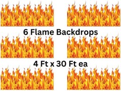 6 Flame Backdrop Fire Bulk Party Supplies Wholesale Halloween Photo Booth 4’x30′