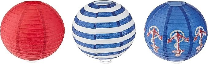Amscan Anchors Aweigh Party Lanterns, 9.5″, 3 Ct.