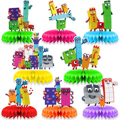 Popular Cartoon Number Party Decor Set, Birthday Table Centerpieces, Honeycomb