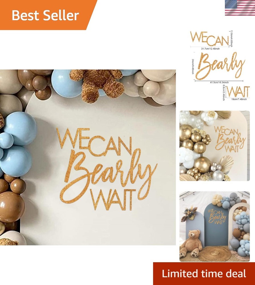 Felt We Can Bearly Wait Baby Shower Sign, Teddy Bear Baby Shower Decoration B…