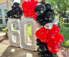 Red, Black & Silver Balloon Arch Kit – 201 Pcs for Birthday & Anniversary Decor