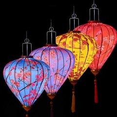 Vintage Floral Hanging Lantern Cloth Lantern Performance Party Festival Decor