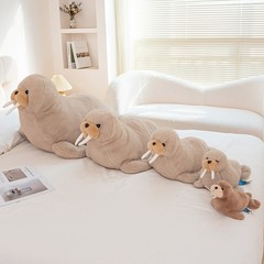 Realistic Walrus Plush Pillow Soft Stuffed Sea Animal Cushion Multiple Sizes