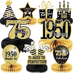 9PCS 75Th Birthday Decorations 75Th Birthday Centerpieces for Tables Decorations