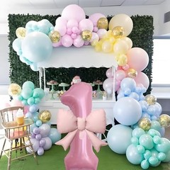 40 Inch Pink Number Balloons 21 Inch Pink Bow Balloons Pink 1 Balloon Number1