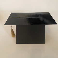 Spritz Graduation Card Box Black with Gold Tassel Photo Props Table Party Decor