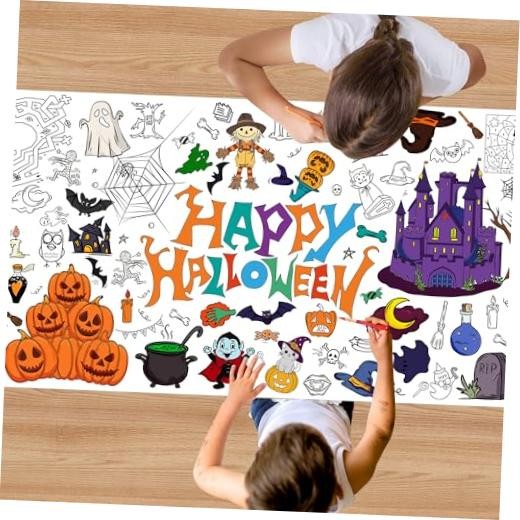 Giant Coloring Tablecloth 31.5×72 in – Crafts Activities – Halloween Party