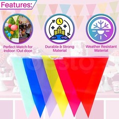 20x Bunting Flags Multi Coloured PVC Banner For Party Indoor Outdoor 10m/33feet