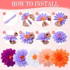 20 Vibrant Paper Flower Decorations for Stunning Party Backdrops – Mixed Sizes