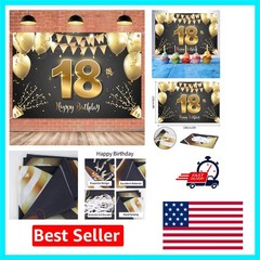 Elegant 6x4ft Black Gold 18th Birthday Banner – Perfect for Indoor & Outdoor