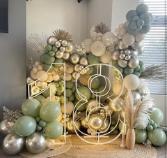 Sage Green Nude Balloon Kit 161PCS Birthday Party Backdrop Decor