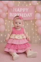 Pink Tiered Floral Centerpiece For Baby Shower, Birthday, Keepsake Outfit-Unique