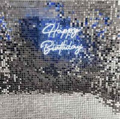 Silver Shimmer Wall Backdrop 20 pcs and Silver White Balloon Garland