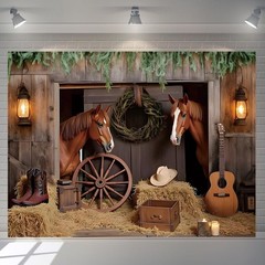Western Backdrop 10x8ft Cowboy Party Decorations Wild West Rodeo Themed Banner,,