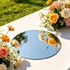 2mm Thickness 7 PCS 10″ Round Mirrors Table Centerpieces Acrylic Circle Mirror