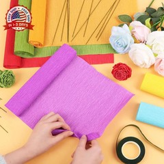 CCINEE 6 Colors Crepe Paper Rolls, 10 x 98 Inch Crepe Paper Sheets with 50 Pcs G
