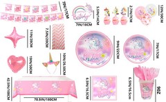 178 Unicorn Party Decorations Rainbow Birthday Supply Balloon Plates Cake Topper