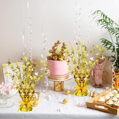 6 Pcs Metallic Foil Spray Centerpiece Party Star Decoration Table Decor for B…
