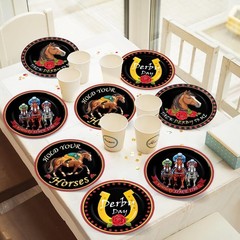 Durable 7-Inch Derby Day Party Plates – 48 Count with Stunning Designs