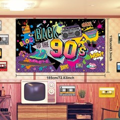 85 Pcs 80s 90s 50s Party Decorations 90’s Party Bundle Includes Inflatable Ra…