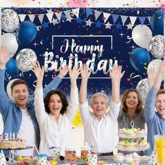 Birthday Party Decorations Bundle – Blue/Silver
